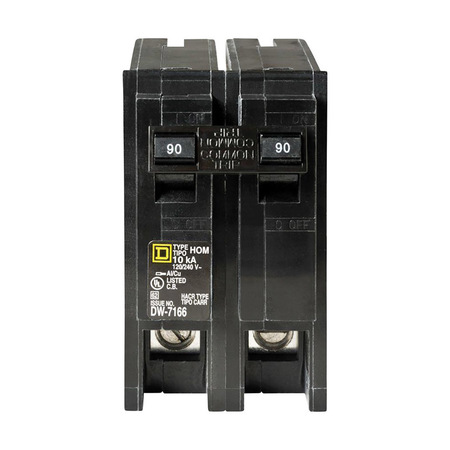 SQUARE D Miniature Circuit Breaker, HOM Series 90A, 2 Pole, 120/240V AC HOM290CP